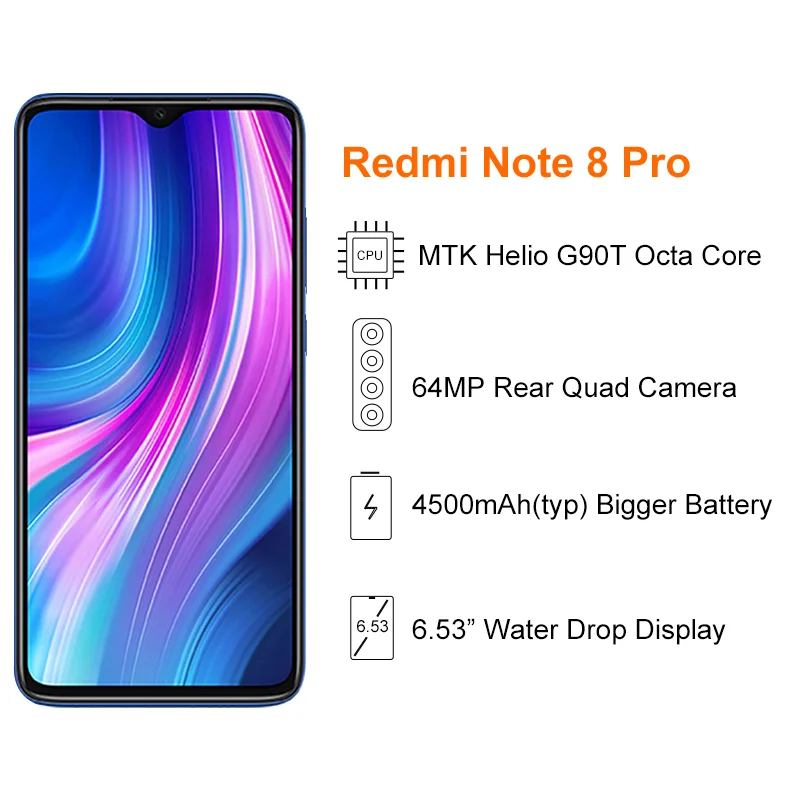 Смартфон Xiaomi Redmi Note 8 Pro 6 ГБ ОЗУ глобальная версия Гб ПЗУ 128 дюйма NFC