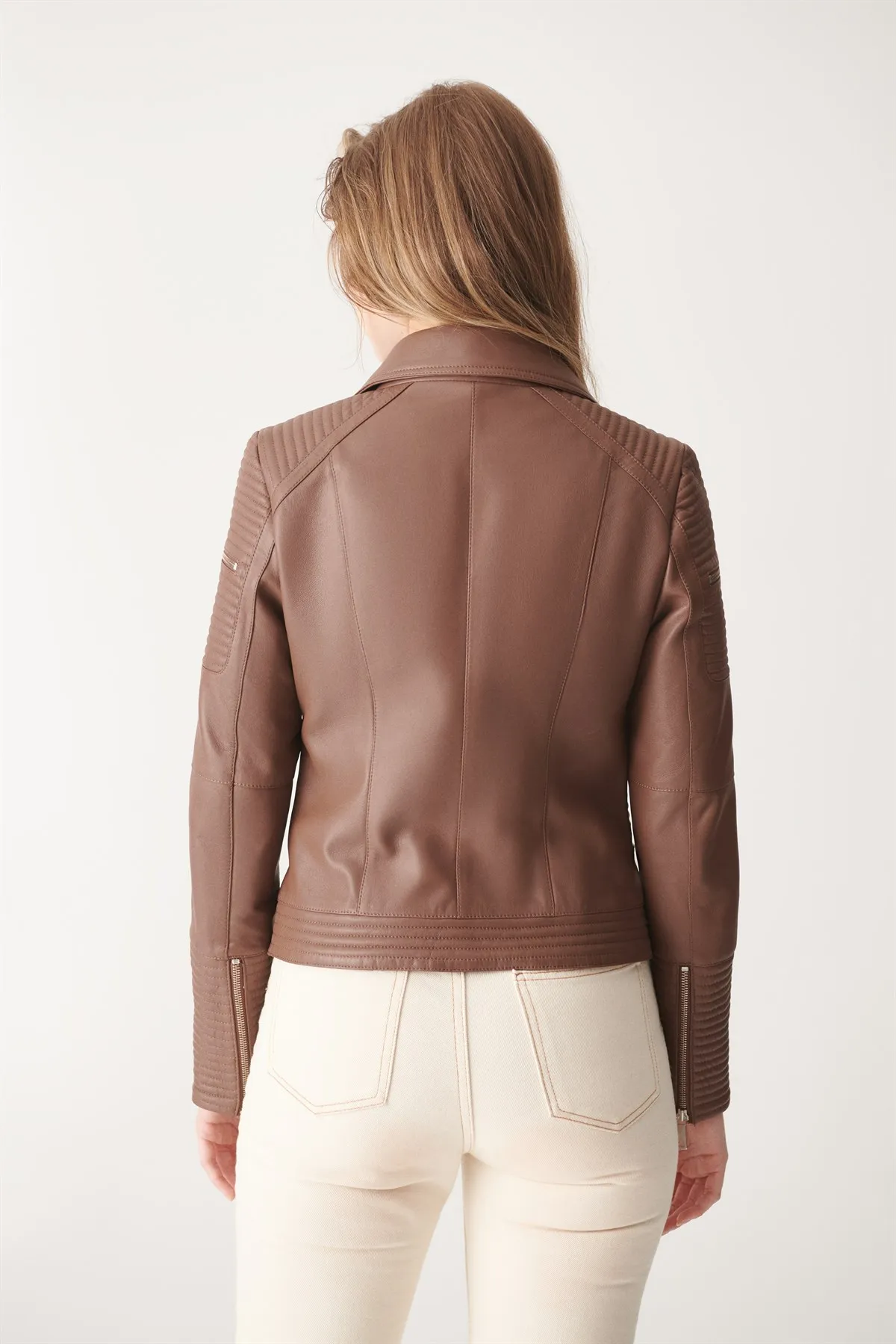 100% Genuine Sheepskin Women Jackets Biker Coats Sportswear Leather Coats Autumn Spring Fashion Classic Clothing Stylish Design