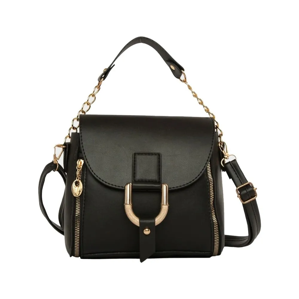 

Women Black Bag Handle 2021 New Fashion Saddle Women Bag One Shoulder Handle Trend Casual Hasp Zipper