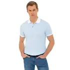 Синяя облегающая футболка-поло Pierre Cardin, 50242067-VR013