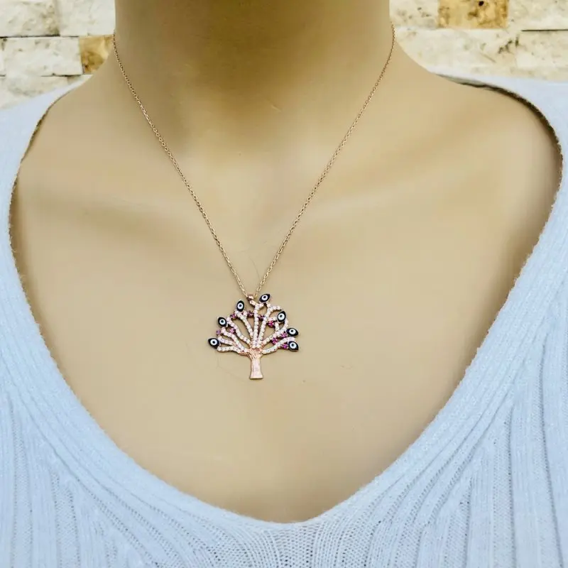 

Древо жизни 925 Серебряное ожерелье для женщин подарок ювелирные изделия аксессуары Мода ручной работы, элегантные цепи