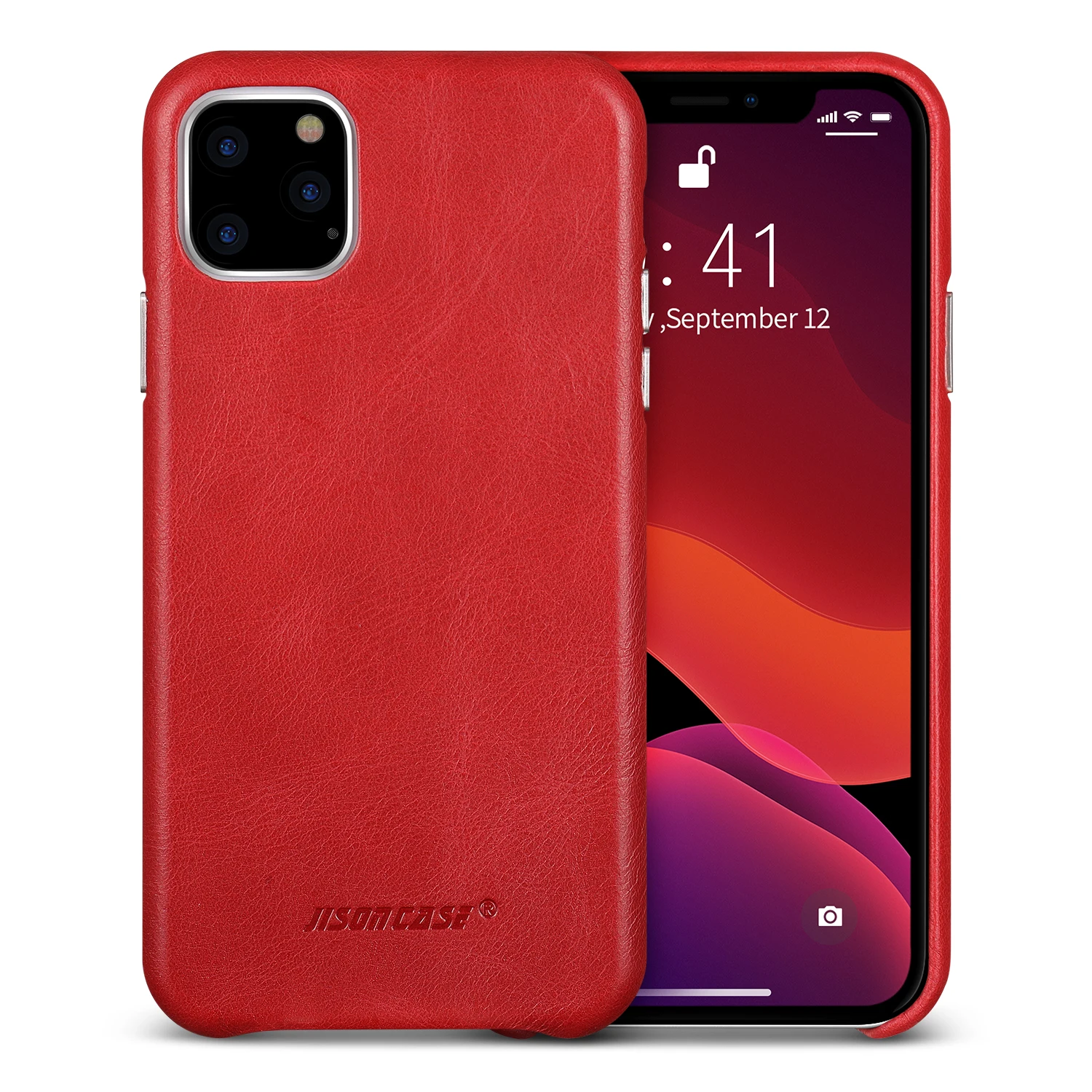 Jisoncase кожаный чехол для iPhone 11Pro MAX, ультра тонкий чехол из натуральной кожи, противоскользящий мягкий захват, устойчивый к царапинам чехол