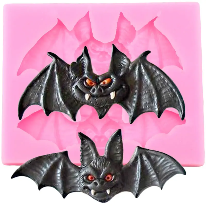 

Bat Silicone Mold Halloween Cupcake Topper Fondant Cake Decorating Tools Chocolate Gumpaste Moulds Polymer Clay Candy Molds