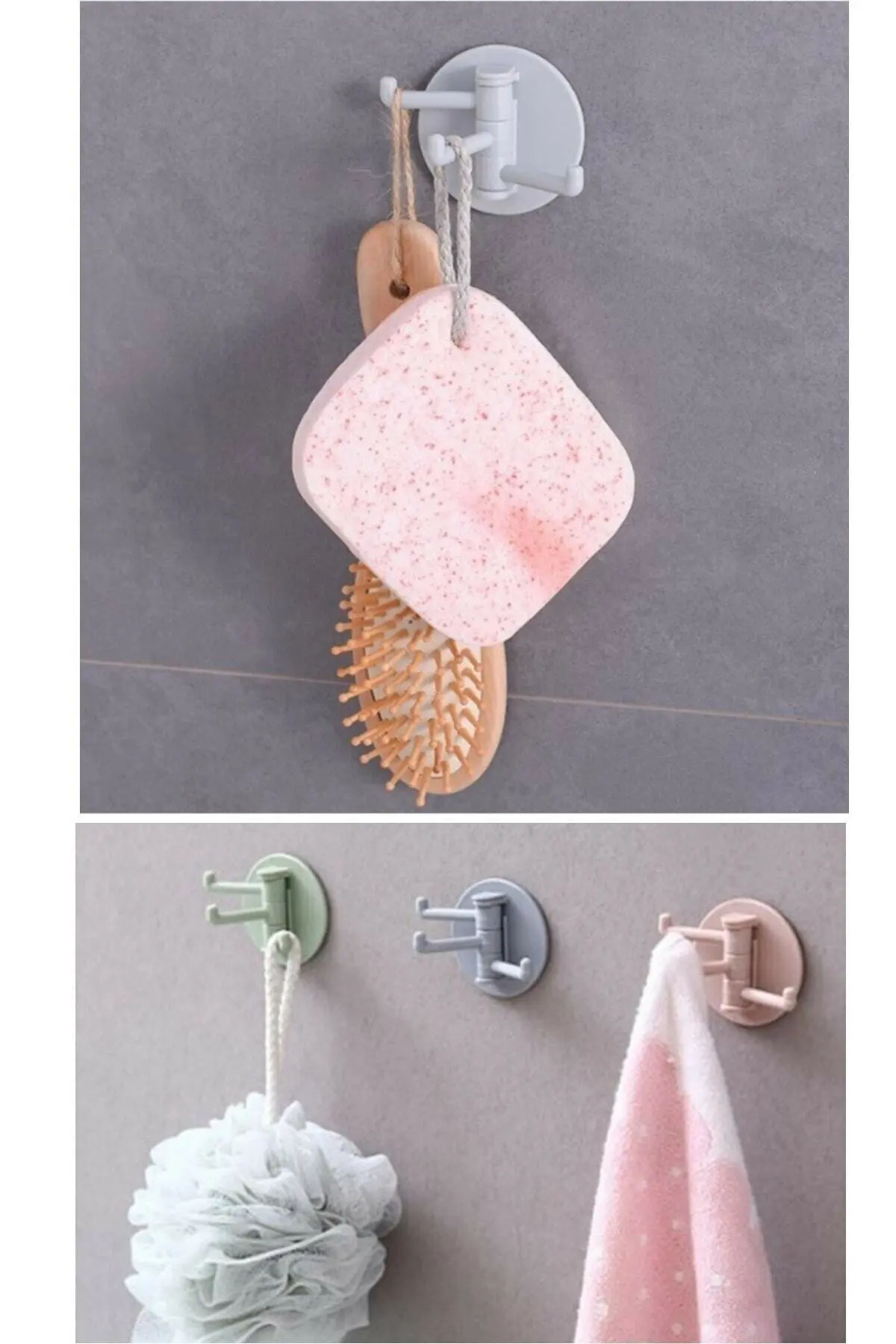

3 hook Multi-Purpose Plastic Hanger Adjustable Kitchen And Bathroom Rack bathroom organizer accessories tools wall hook