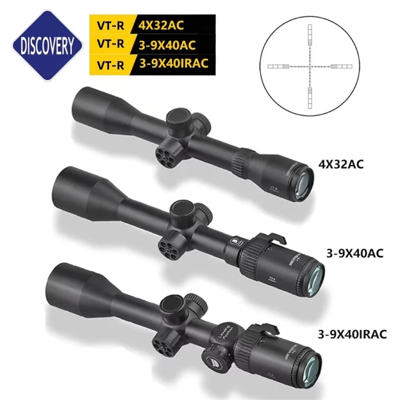 Компактный охотничий прицел Discovery VT-R 3-9x40IRAC тактический для пневматической