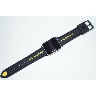 Ремешок Apple Watch 42 mm - силикон Ferrari желтая надпись | Ремешки