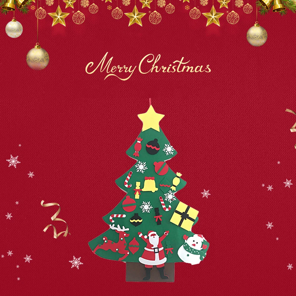 

Детская войлочная Рождественская елка «сделай сам», Санта-Клаус, новогодняя елка, Рождественское украшение для дома, Детская раскладка, рож...