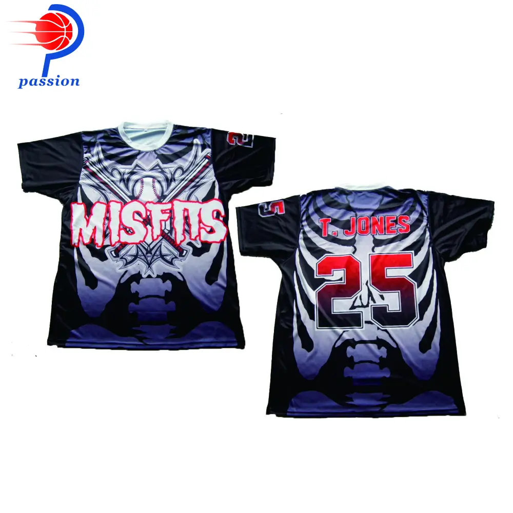 Misfits Team черная рубашка для Софтбола с пользовательскими именами и цифрами|shirt with