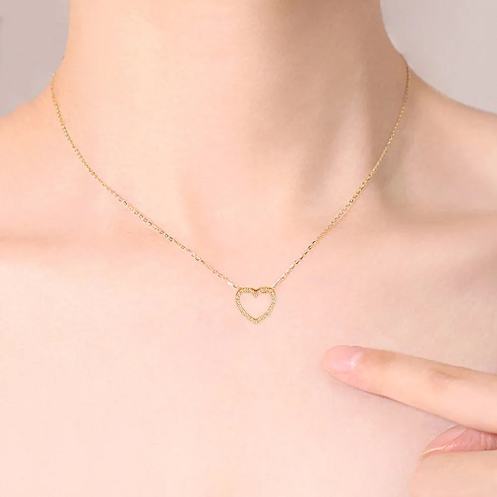 Ювелирные изделия бохо ожерелье в форме сердца Циркон Кристалл колье цепь