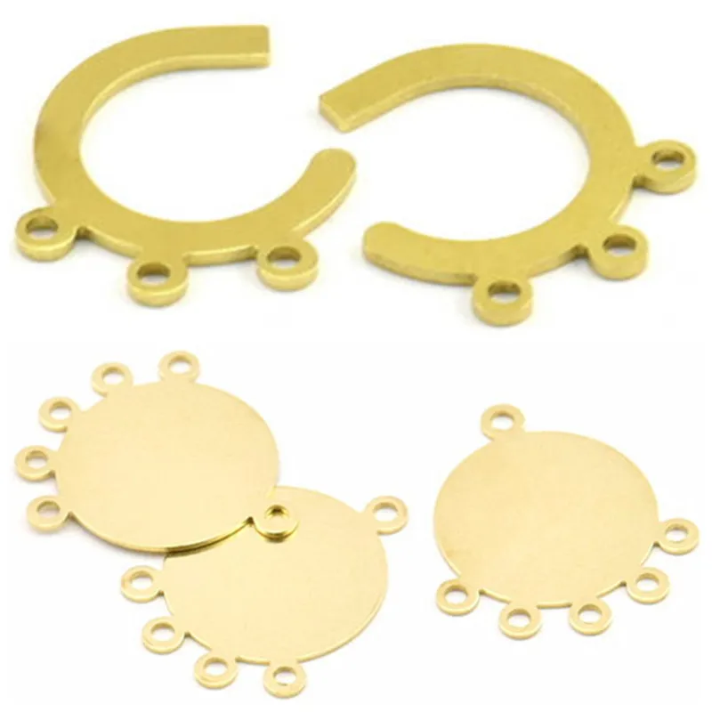 Круглые Подвески из необработанной латуни (без никеля и свинца) 24 шт.