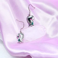 cute drop earrings for women girls animal lovers dinosaur enamel titanium for birthday christmas earring jewelry gifts