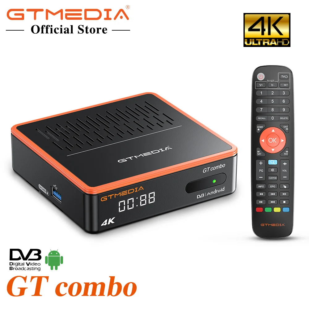 Приставка Смарт-ТВ GTMEDIA GTCOMBO 4K HD декодер для спутникового ТВ приставка с