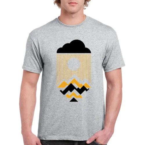 

2021Summer Weekend Hipster The Day The Sun Disappears Quick Drying O-Neck Loose Tee Geometric View Print Oversized T Shirt