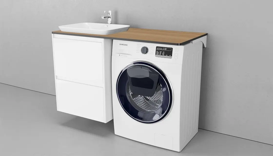 Столешница VELVEX Klaufs 120x60 без выреза тумба слева МДФ-HPL черная-шатане |