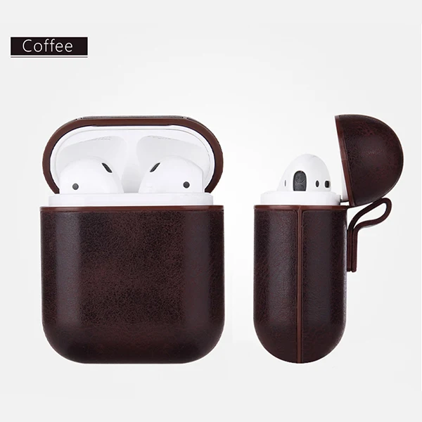 Хаки Airpod сумка из змеиной кожи чехол для Apple AirPods 1 2 Роскошный кожаный чехол водонепроницаемый для зарядки чехол s дропшиппинг - Цвет: Хаки