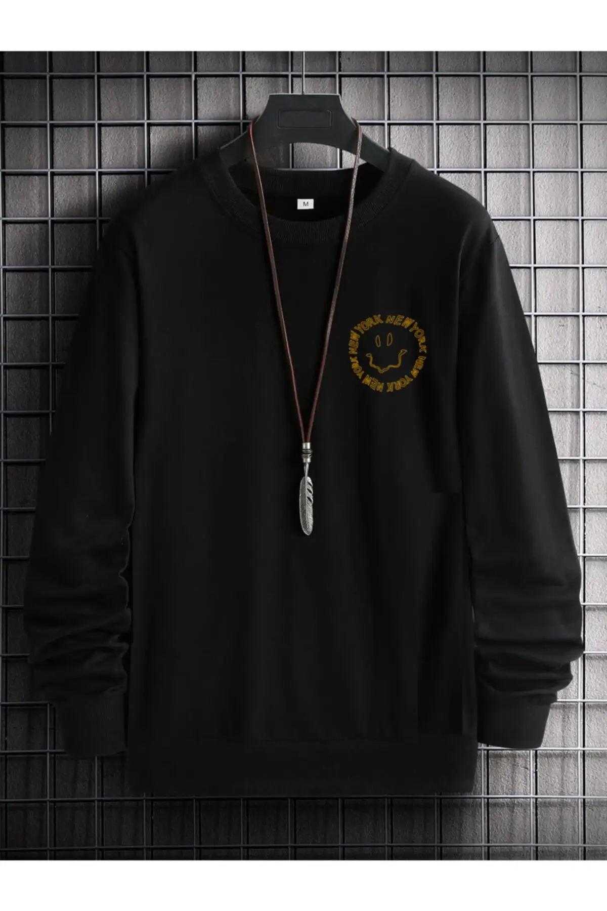 

Unisex Black Smıle Printed Oversize Sweatshirt oversize premium şardonlu sweatshirts sweat front back printed new york