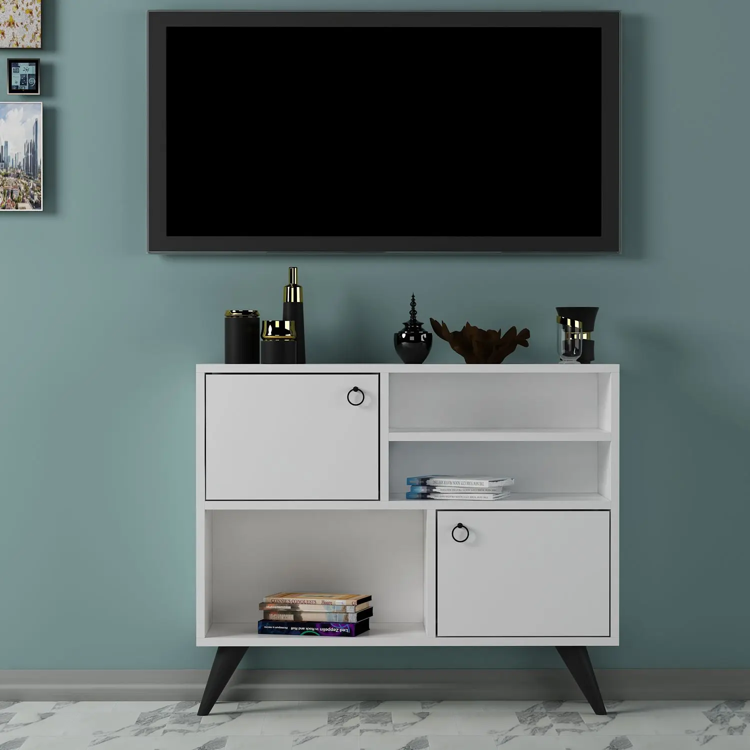Мебель Modenr tvunit мебель для гостиной Tvunit Современная полка Антрацит металлические
