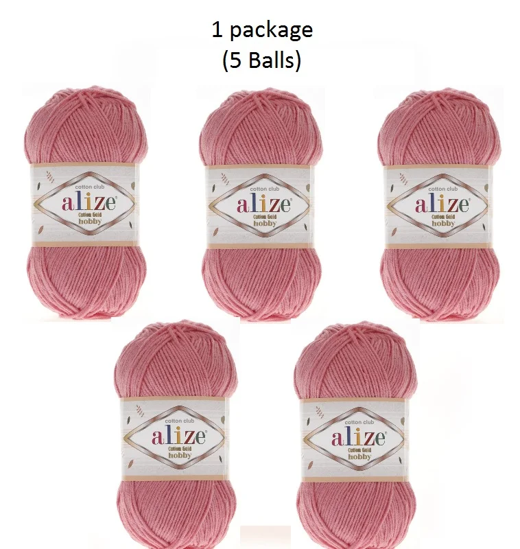 Нить 1 упаковка (5 шариков) ватный хлопковый Золотой хобби Amigurumi пряжа (1 мяч: 50 г/165