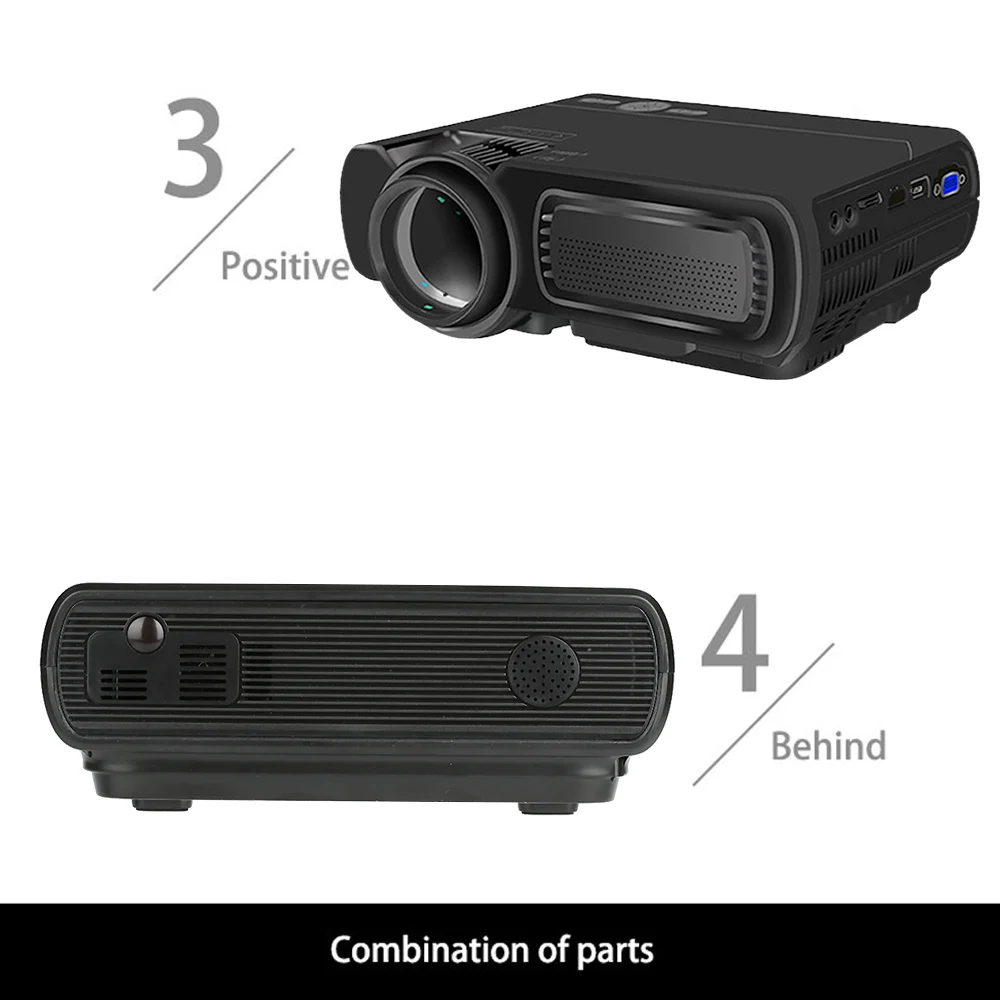 Мультимедийный проектор UNIC T5 светодиодный 3D 1080P 800X480 пикселей Wi Fi Bluetooth HDMI USB ЖК