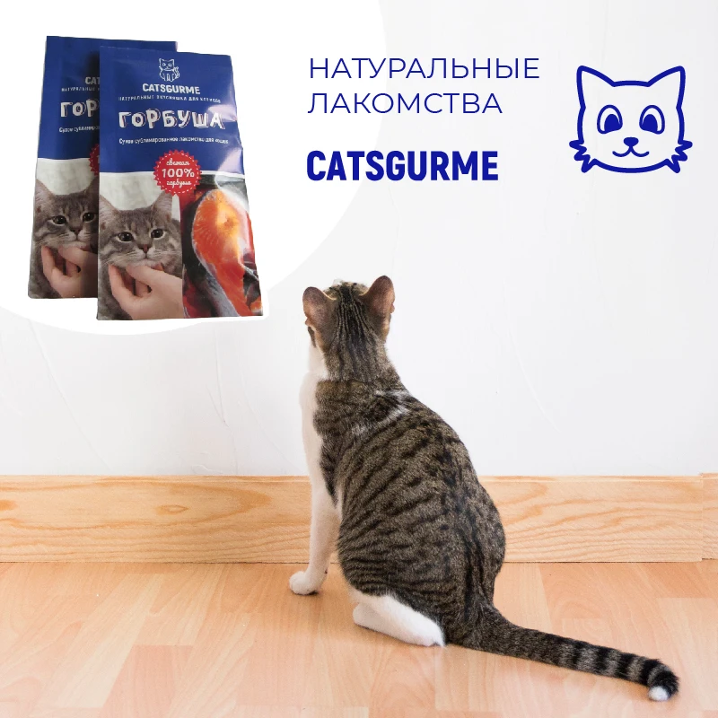 Натуральное лакомство из горбуши для котов и кошек 2 пакетика. рыбы без