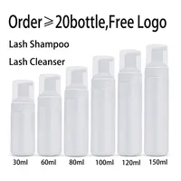 50bottle Free Logo Eyelash Extensions Brush Shampoo Kit Glue Eye Lash Cleanser Foam Pump Design No Stimulation Makeup Clean
