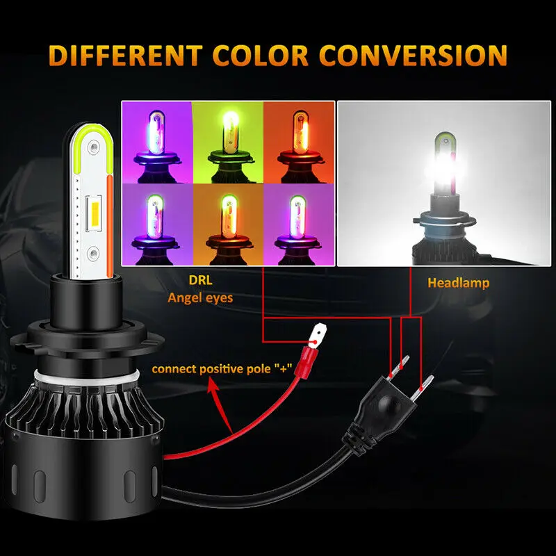 9005 мульти-Цвет RGB светодиодный головной светильник лампы высокого низкого луча H4