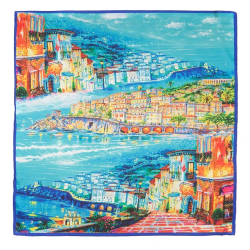 Платок женский шёлковый с принтом шейный и на голову размер 85х85 см Head Scarf women summer