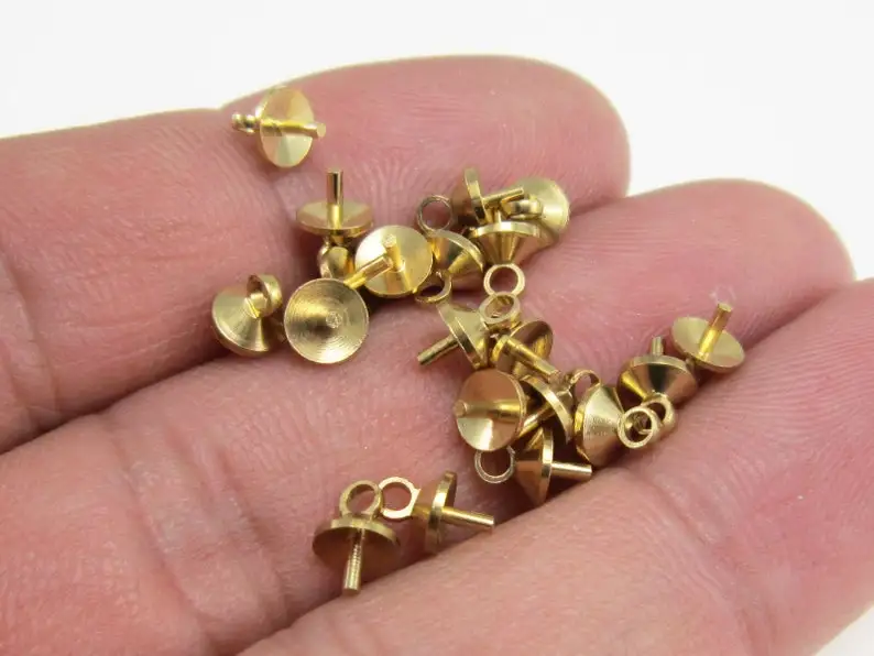 Латунные булавки для подвесок 50 шт. 7 мм бусин с полуперфорацией жемчужин