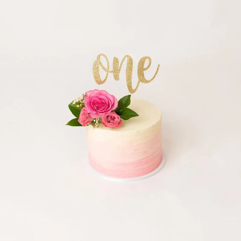 

Personalised one cake topper, first birthday cake topper, Custom Gold Glitter party decorations,milestones birthday baby shower