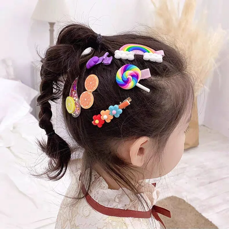 

2/3/6 Pcs/Set Child Card Issuance Lovely Fruit Lollipop Hair Accessories Hairpin Fashion Small Fresh Girl Headwear