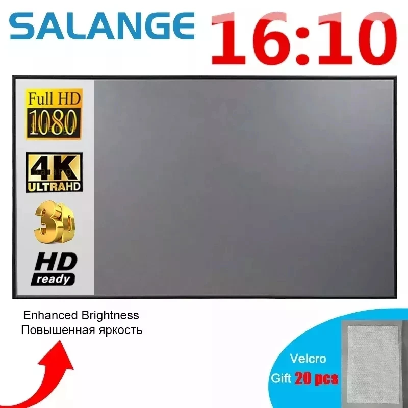 Занавеска для проектора 16:10 изображение 92/100/120 дюймов тканевый экран из