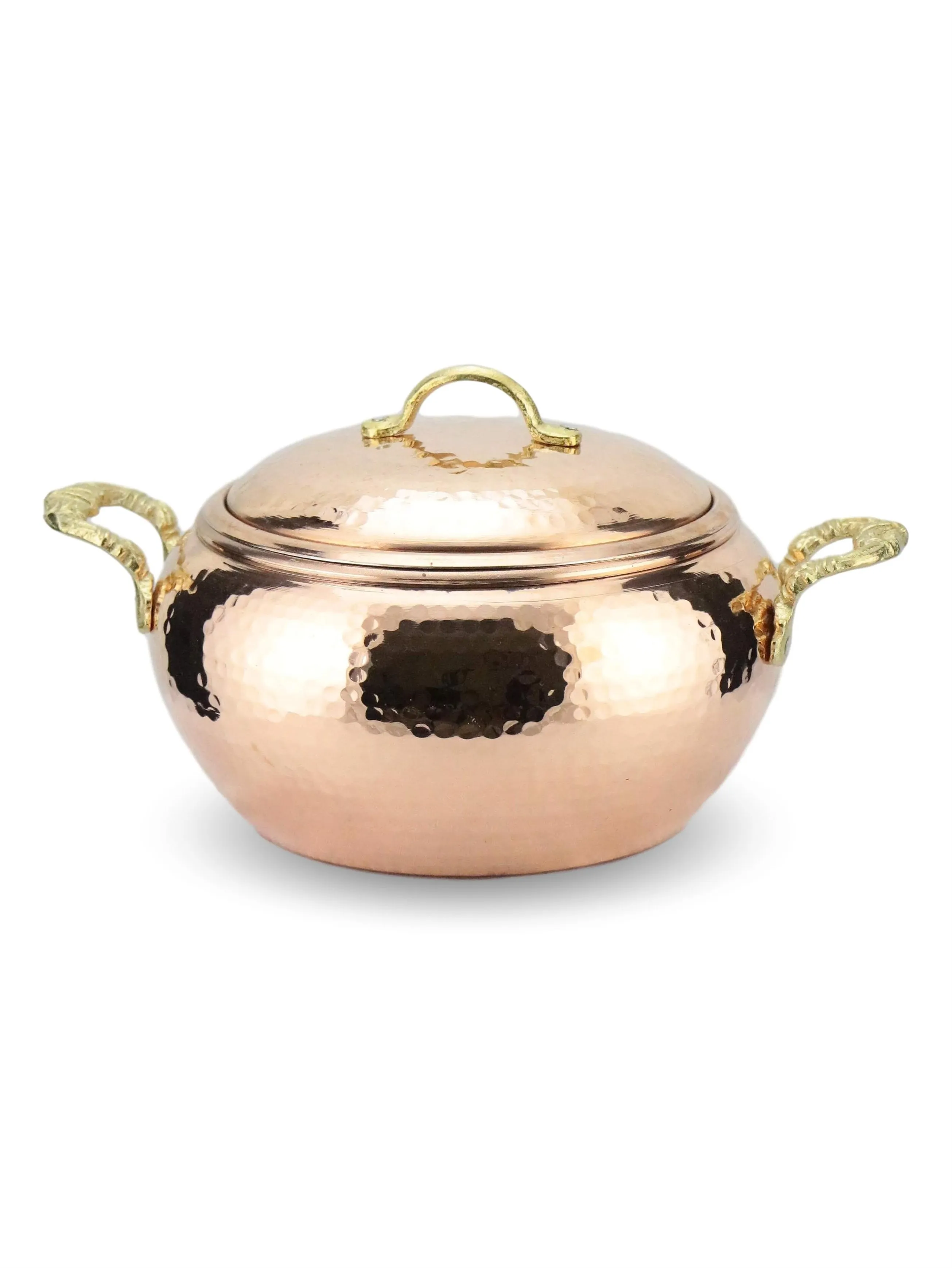 

SONAYCOPPER 1.2mm thick Handmade Copper Casserole, Copper Cooking Pot, Hand Forged Copper Soup Pot 26 cm