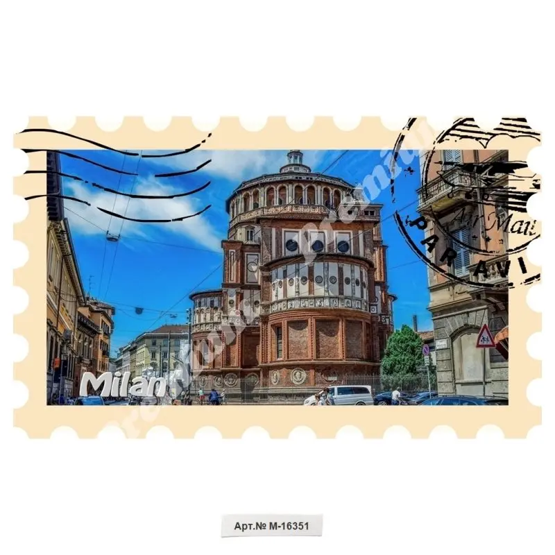 Милан Италия Сувенирный подарочный магнит для коллекции