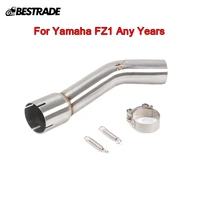 motorcycle exhaust mid pipe for yamaha fz1 any years stainless steel middle connect link tube slip on 51mm mufflers reserve cat