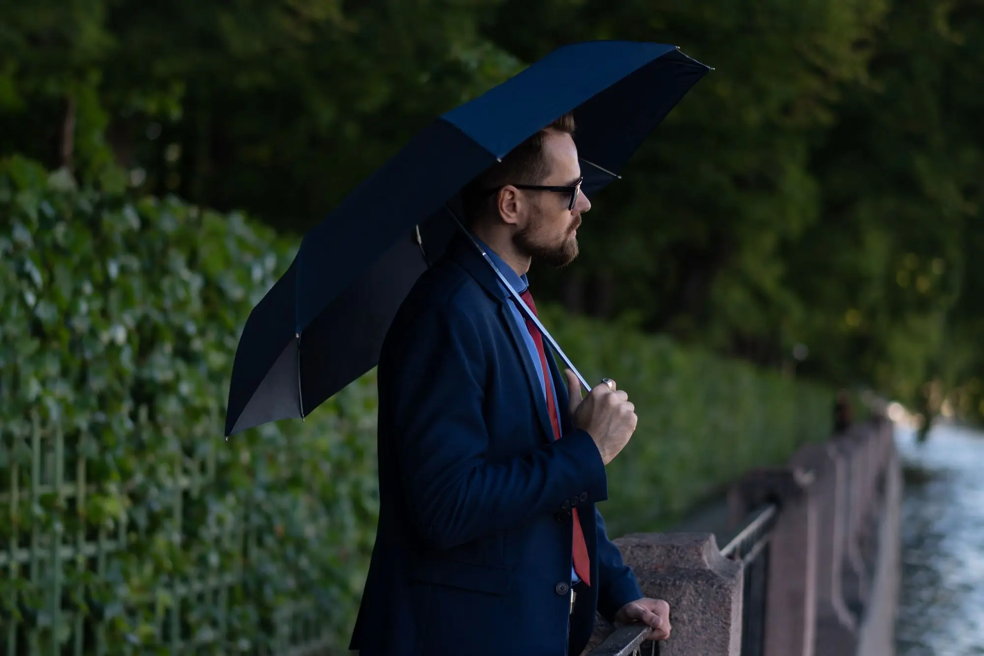 Зонт складной Unit Comfort темно синий|Зонтики| |