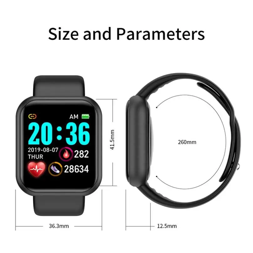 

2021 New Waterproof Smart Watch Fitness Heart Rate Monitor Wristwatch For IOS Android