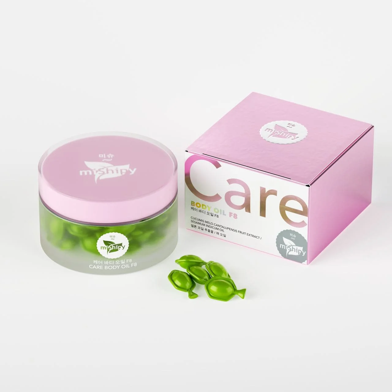 Корейская сыворотка в капсулах для тела miShipy Body oil F8 EGF виноградное масло лимонное