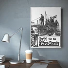 WW1 Немецкий военный постер черно-белый винтажный настенный художественный принт немецкая подводная лодка картина холст Картина декор для гостиной