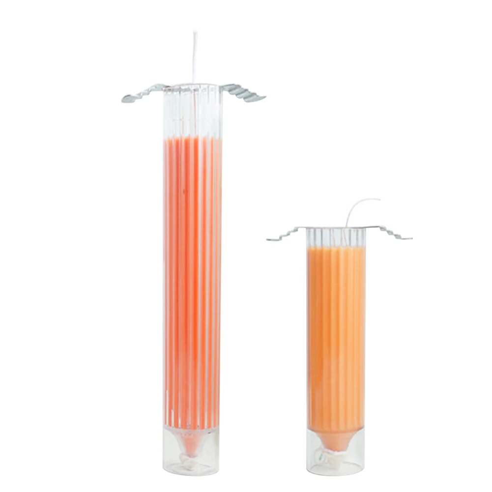 

Long Pole Stripe Candle Molds Plastic Durable Handmade Kit Large Cylinder Rib DIY Making Supplies Family Party Decoration