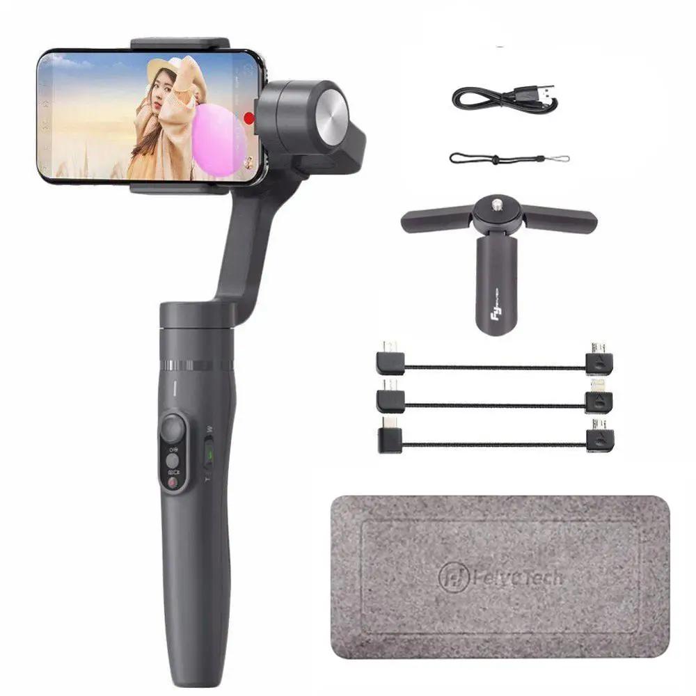 Серый Feiyu Vimble 2 селфи палка путешествия Gimbal Ручной Стабилизатор для iPhone X 8 Plus 7 6 samsung S9+ S9 S8+ S8 vs Zhiyun Smooth 4 - Цвет: Серый