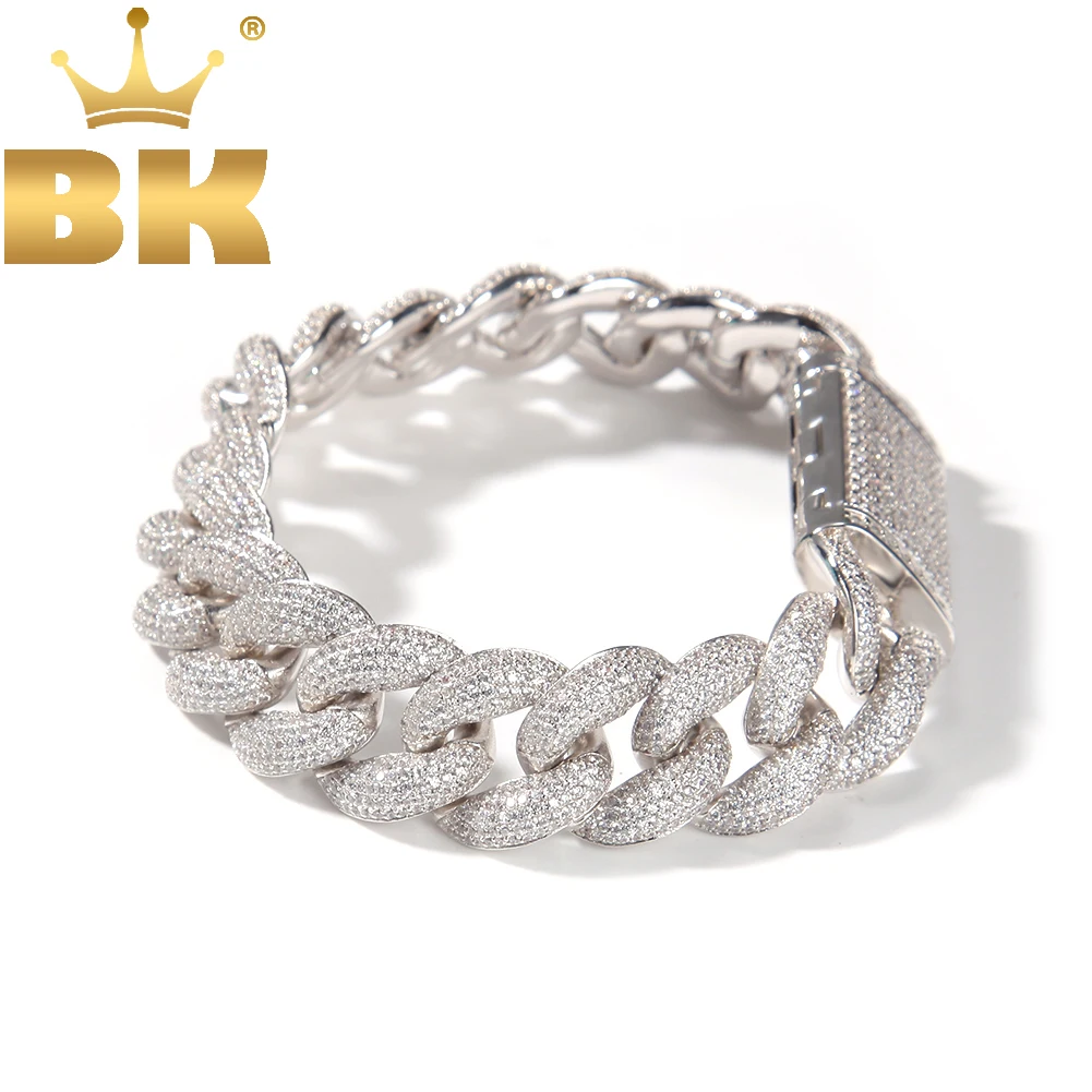 

The BLING KING 3D Cuban Chain Full Iced Out CZ Luxury Link Hiphop Necklace With White Cubic Zinconia Trendy Charms Jewelry