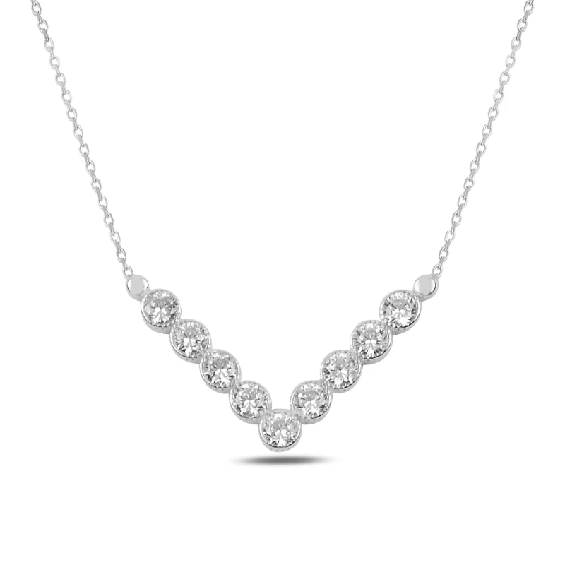 

Серебряное 925 пробы циркониевое ожерелье
