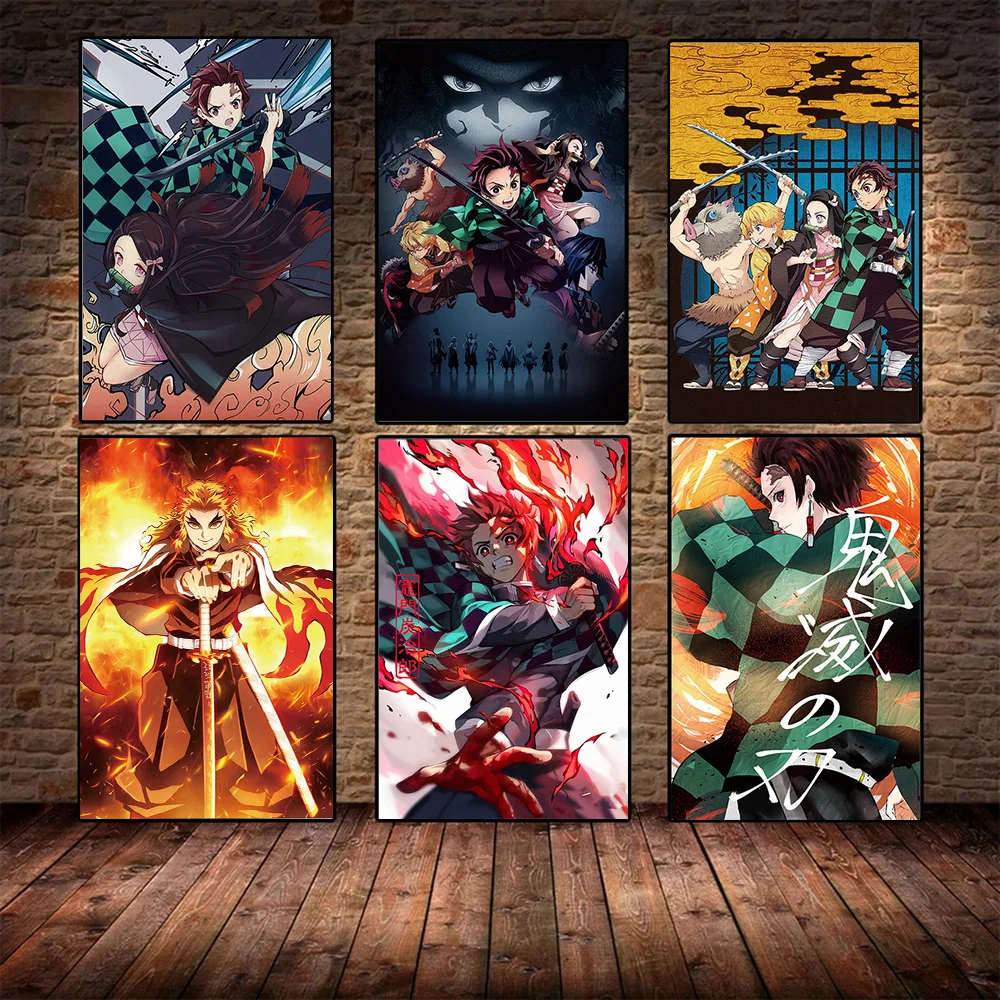 

Japanese Cartoon Anime Ghost Slayer Blade Poster Modern Canvas Painting Wall Art Print Picture Living Room Home Decor Frameless