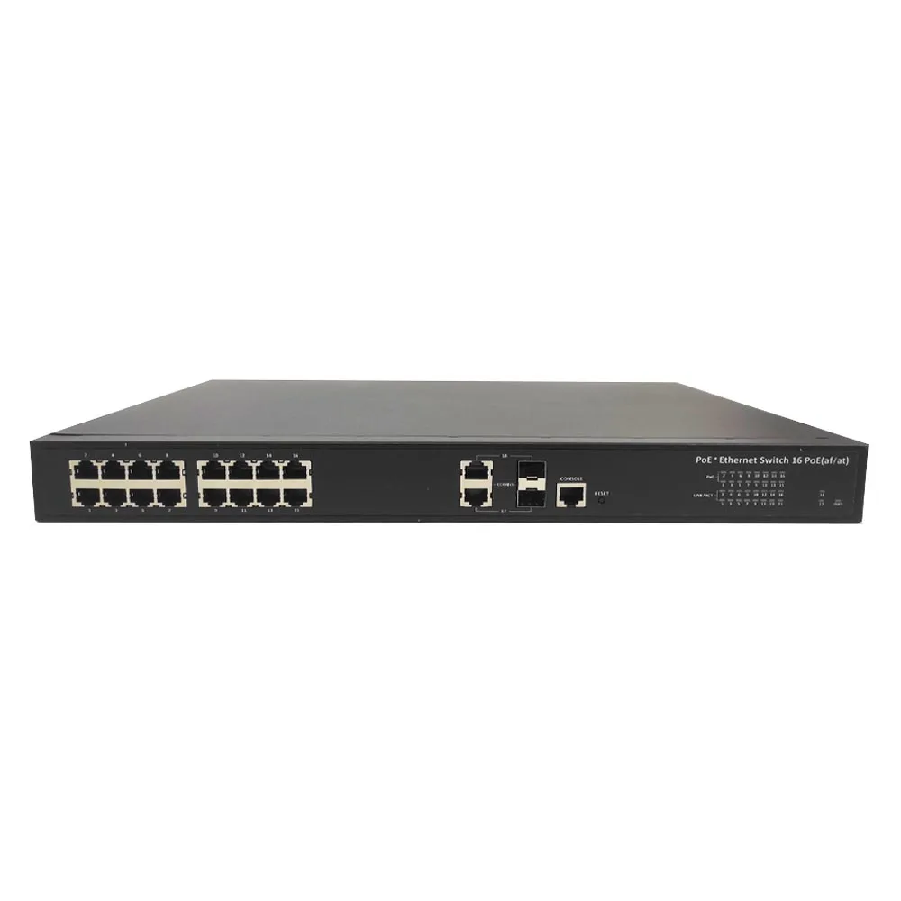 CCTV 16-и портовый управляемый PoE коммутатор (16 POE + 2 Uplink/2 SFP) | Компьютеры и офис