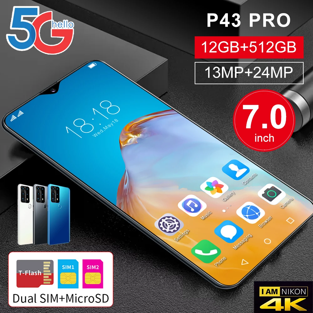 

P43 Pro Android, 7 , 12 + 512 , 5000