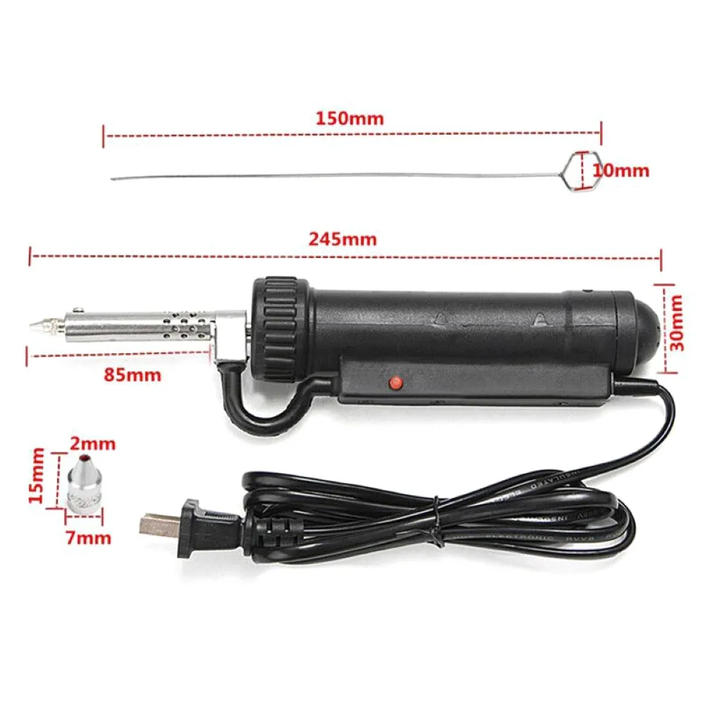 

New Electric Vacuum Solder Sucker Desoldering Suction Pump Iron Handheld Soldering Repair Tool With 3 Nozzle US/EU Plug 220V 30W