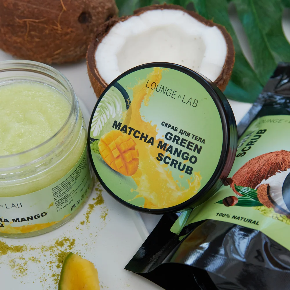 Скраб для тела кофейный Кокос Матча 200г LOUNGE LAB Уход за кожей. Лифтинг эффект