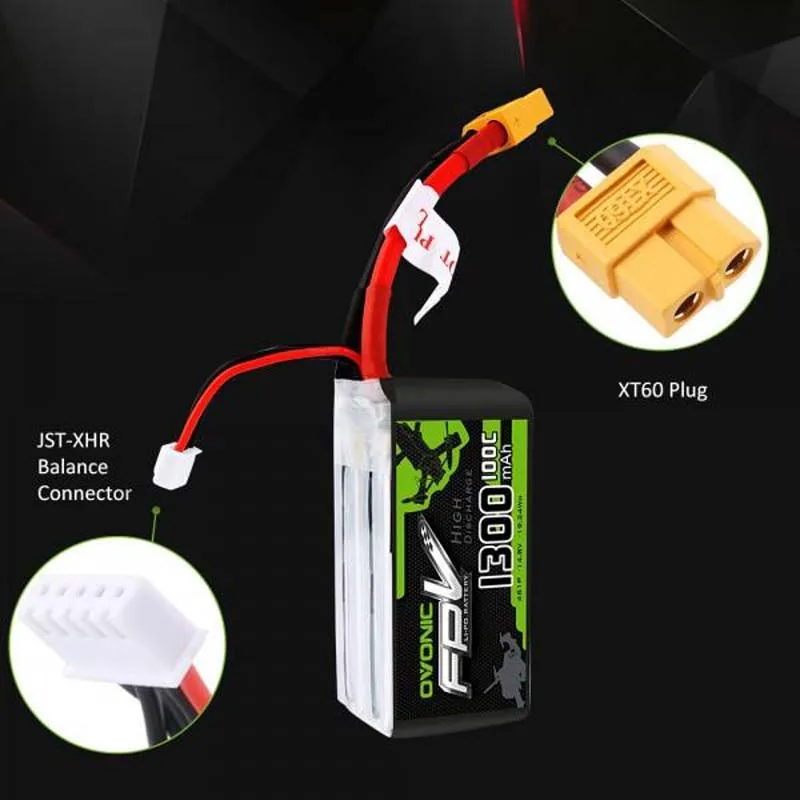 ovonic 148 v 4s 1300mah 100c lipo аккумулятор с разъем