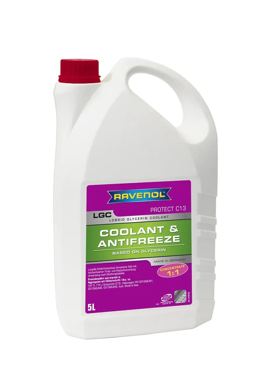 Антифриз концентрат лила RAVENOL LGC Lobrid Glycerin Coolant Concentrate (5л)