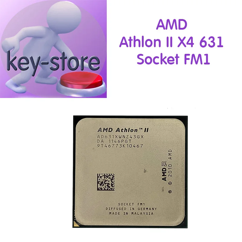 AD631XWNZ43GX процессор для персонального компьютера AMD Athlon II X4 631 Socket FM1 |